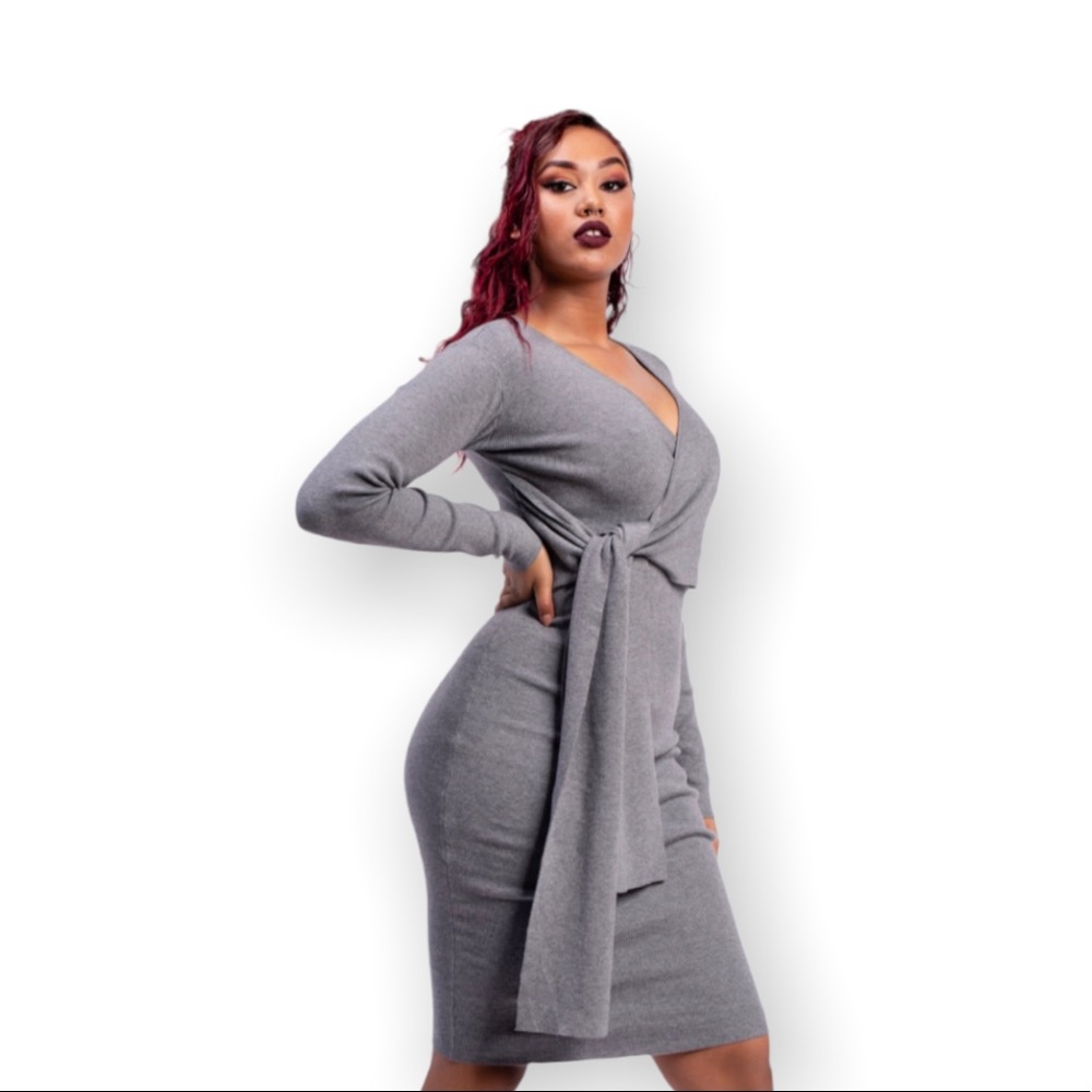 Gray Lady Wrap Dress